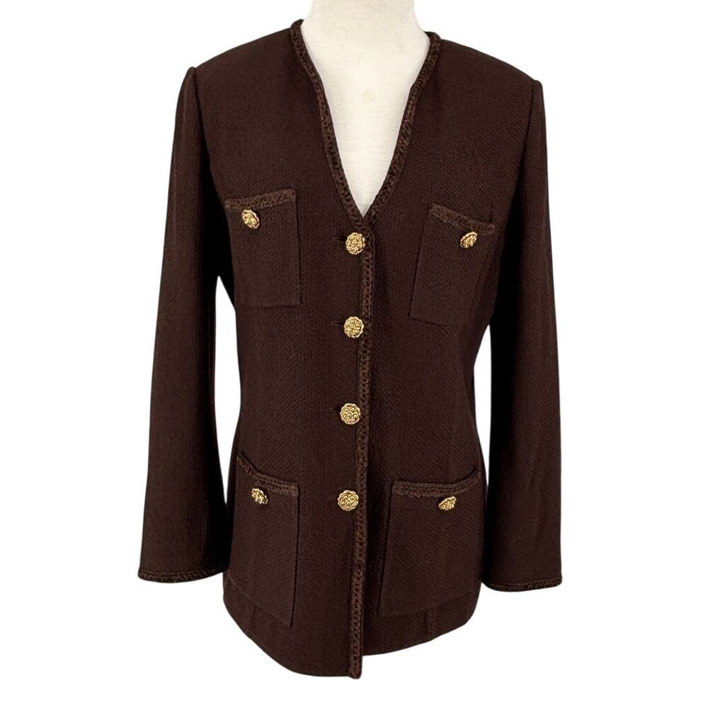 St. John Collection by Marie Gray Santana Knit Jacket Boucle Size 8 Couture
